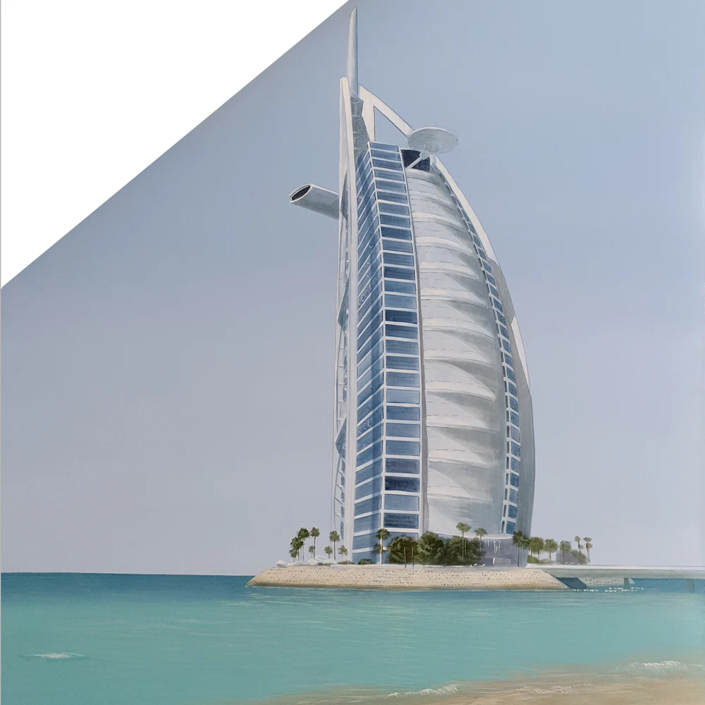 Wandmalerei des Burj Khalifa in Dubai