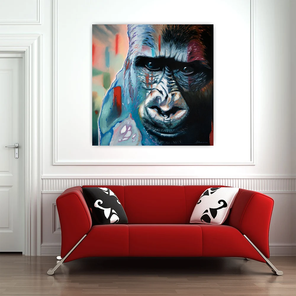 Wandbild, Motiv Gorilla 100 x 100 cm
