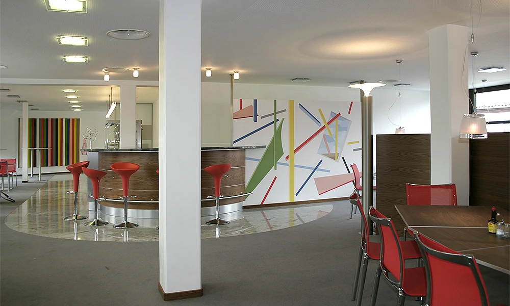 Wandkunst in der Kantine einer Bank