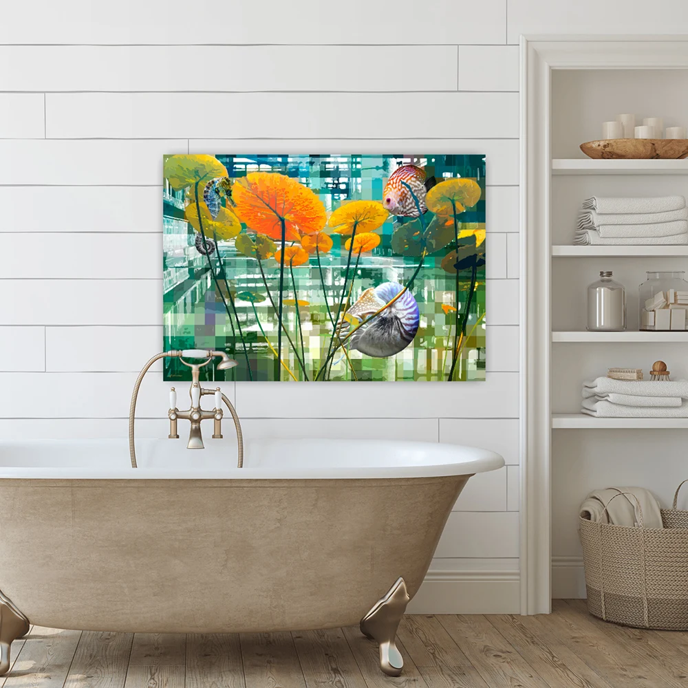 Wandbild, Motiv Seerosen 100 x 70 cm