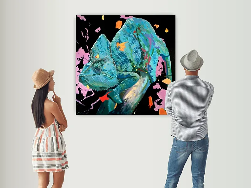 Wandbild, Motiv Chamäleon 100 x 100 cm