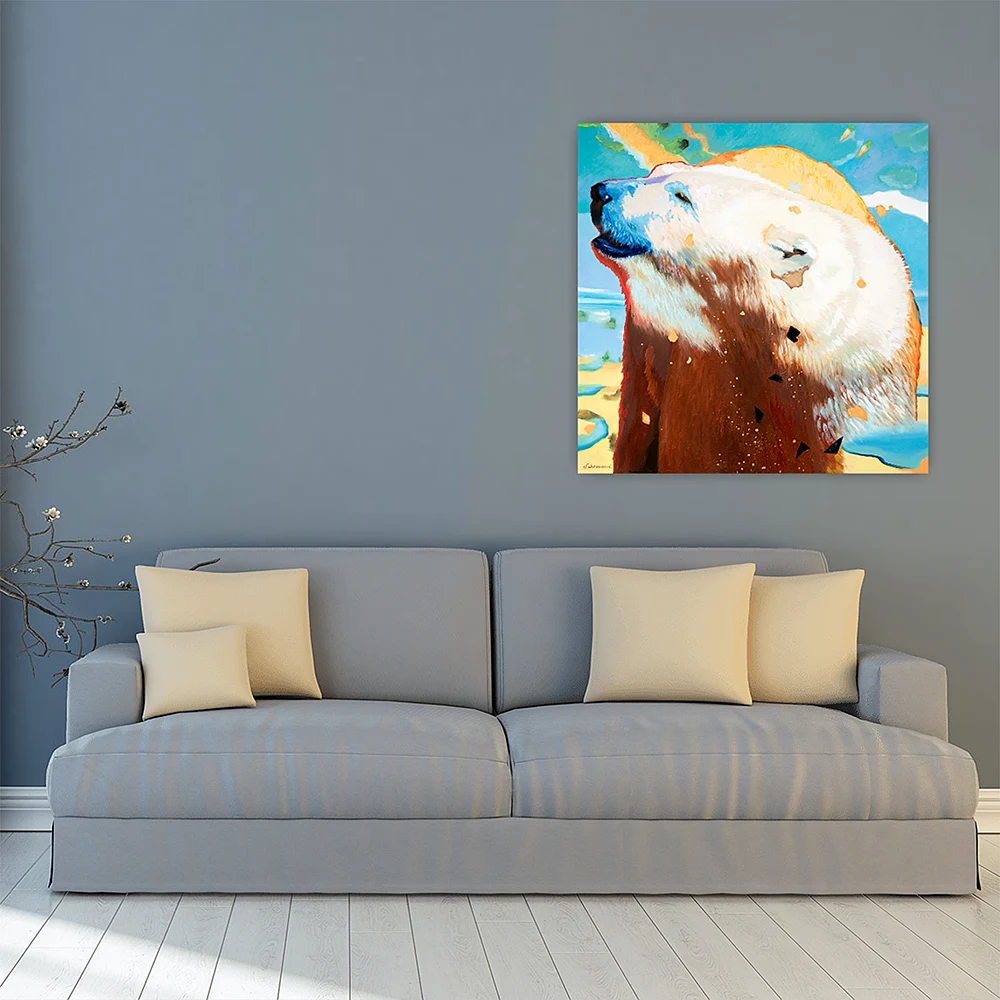 Wandbild, Motiv Eisbär 100 x 100 cm