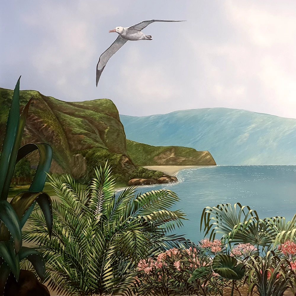 Wandgemälde im Nutzwedel Sonnentherapiezentrum, Albatros