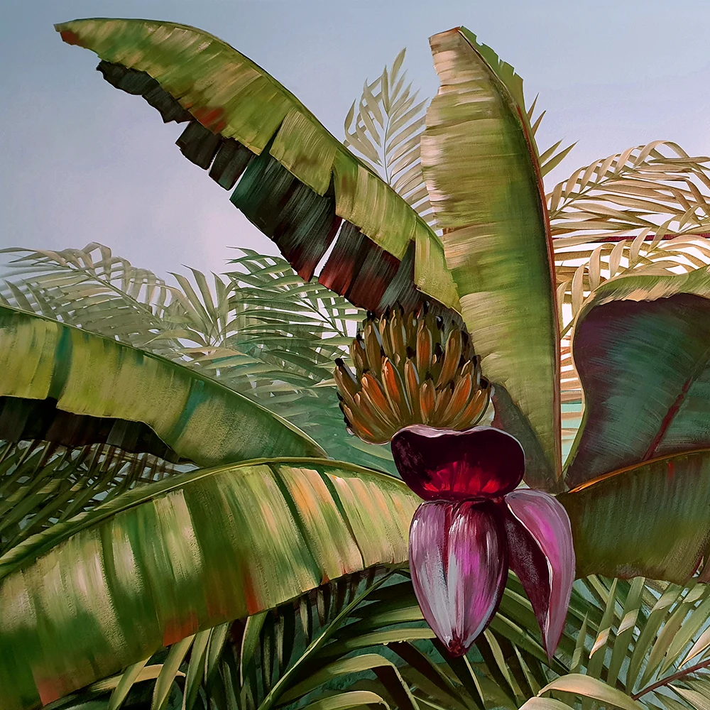 Wandgemälde im Nutzwedel Sonnentherapiezentrum, Bananenbaum