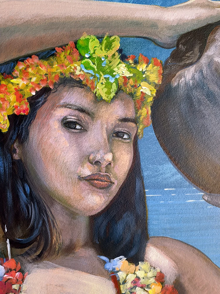 Wandgemälde im Nutzwedel Sonnentherapiezentrum, Frau