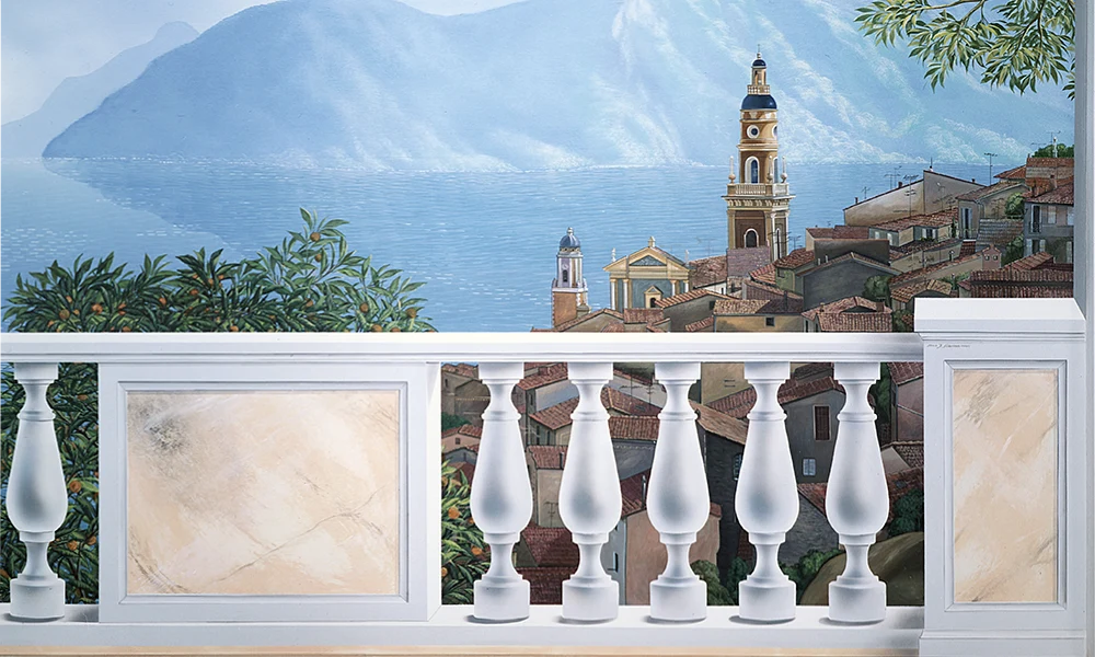 Wandmalerei der Ortschaft MENTON an der Côtes d`Azur