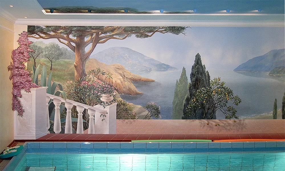 Wandmalerei der Ortschaft SAINT TROPEZ an der Côtes d`Azur