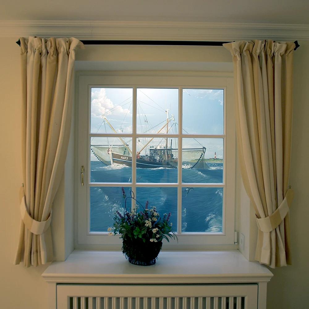 Wandmalerei auf Sylt, Wohnzimmer - Krabbenfischer