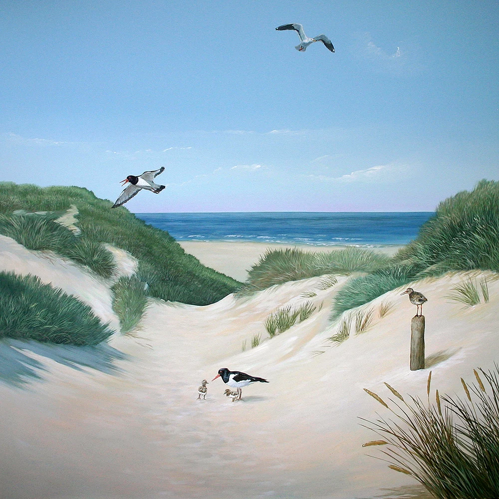 Wandmalerei auf Sylt - Dünen und Nordsee